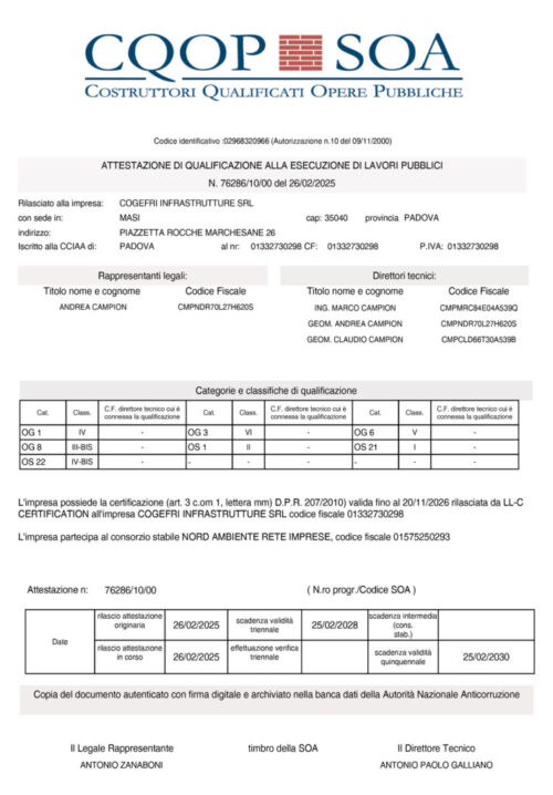 Certificazione SOA